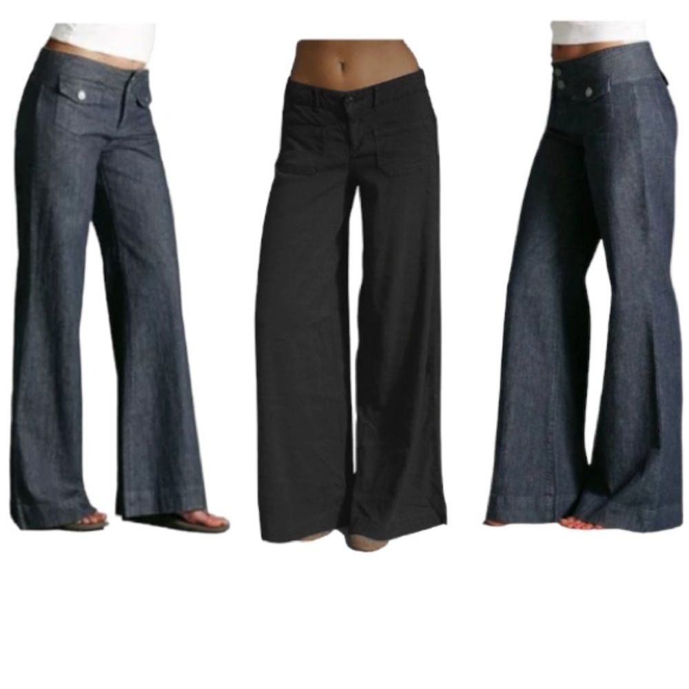 EXPRESS Wide Leg Tailored Pants Indigo Blue Size 8